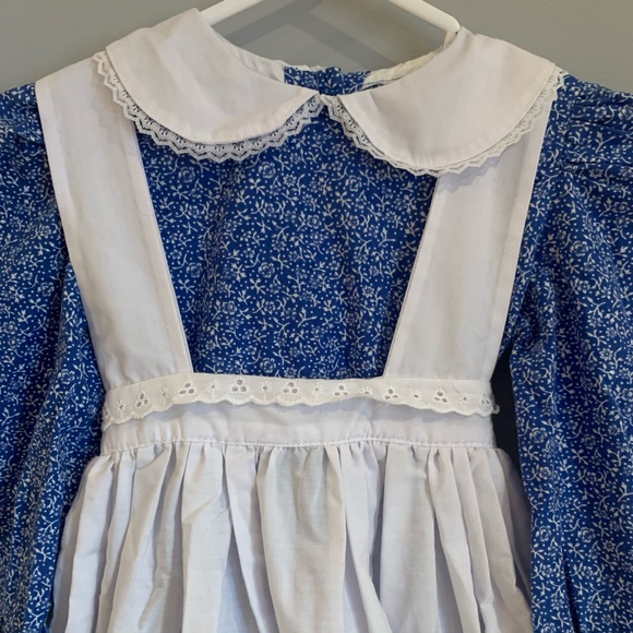 Kids Vintage Floral Apron Dress Size Small - Picture 2 of 4